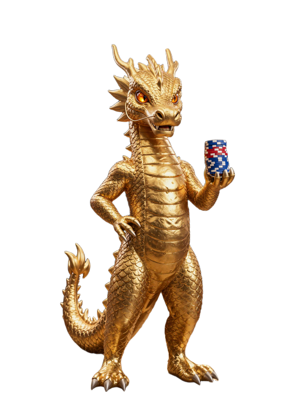 Dragonia Casino Drachen-Maskottchen im luxuri&ouml;sen Live Casino Ambiente